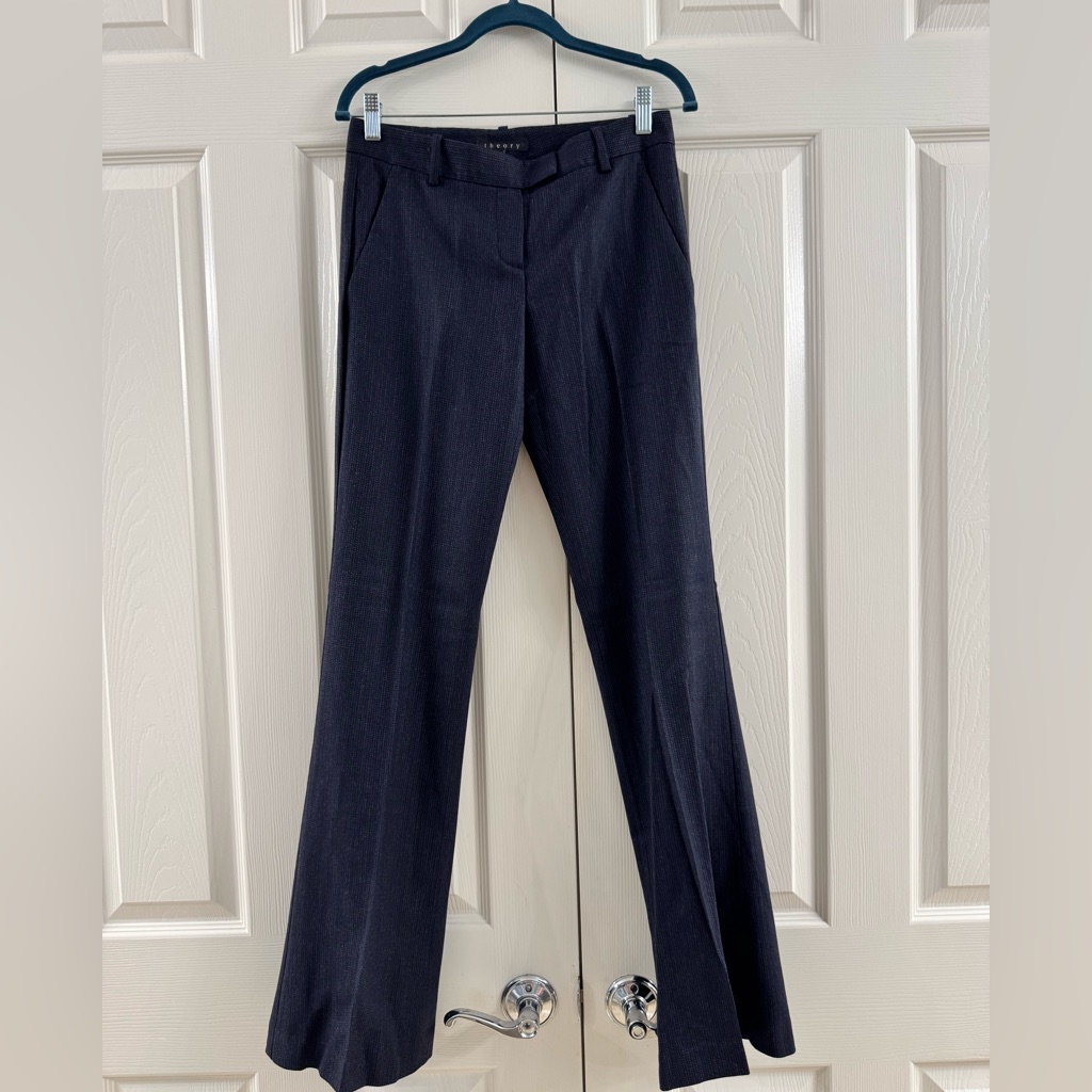 Theory Navy Blue Wool Formal Pants Size2